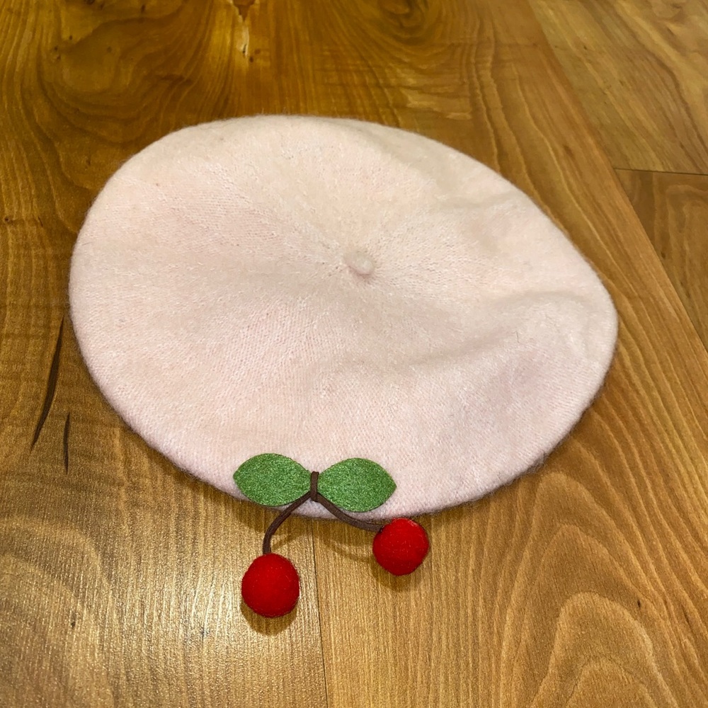 Cherry top beret hat